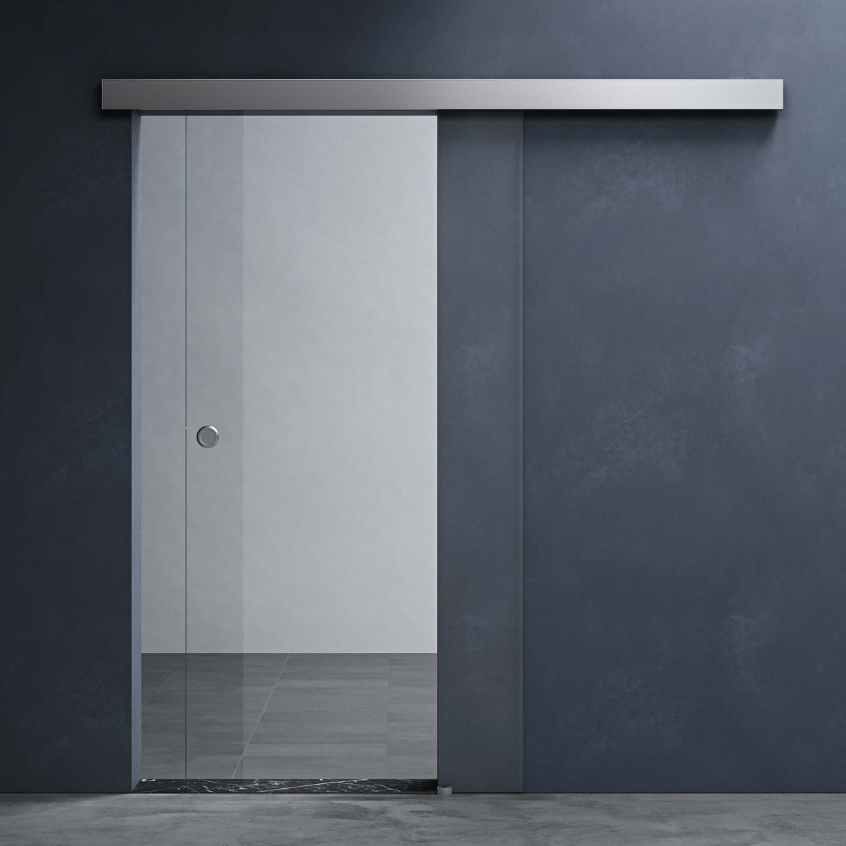 glasvilla Porta Scorrevole in Vetro 8mm, Porta Scorrevole in Vetro di Sicurezza ESG con Maniglia per Bagno Cucina Studio Ufficio, Altezza 2050 mm, Amalfi