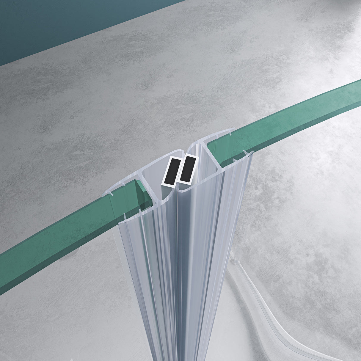 glasvilla Duschkabine U Form Dusche semicircular 6mm ESG-Sicherheitsglas con Easy-Clean Nano-Beschichtung Ravenna03