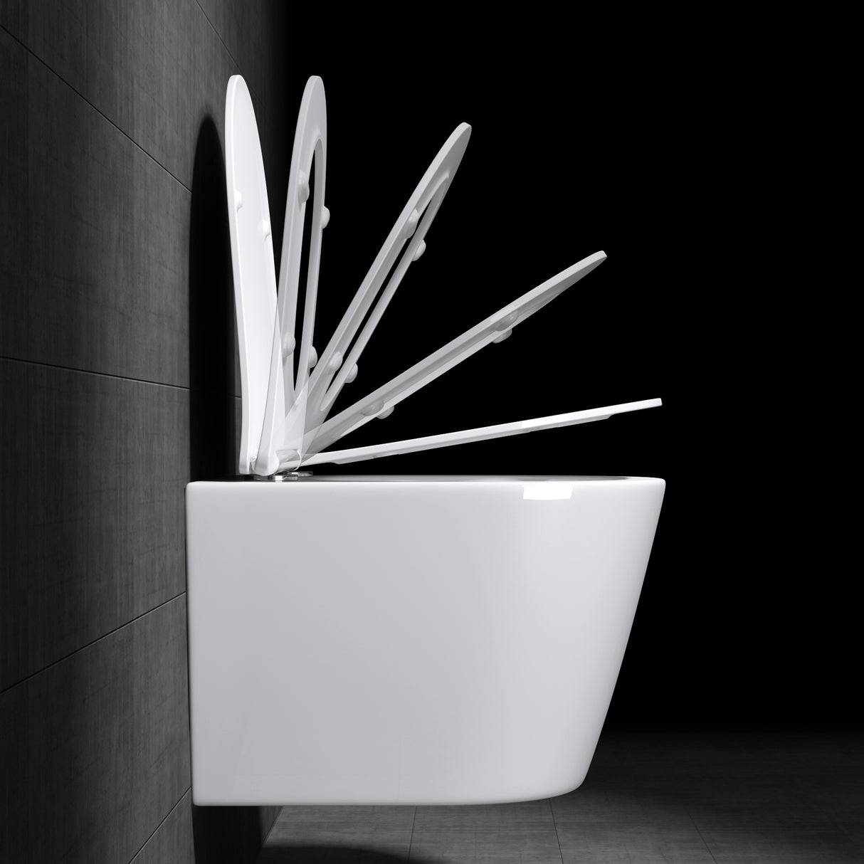 glasvilla Sanitari Bagno Sospeso in Ceramica Sanitari Bagno con Soft Close WC Sospeso Montaggio a Parete