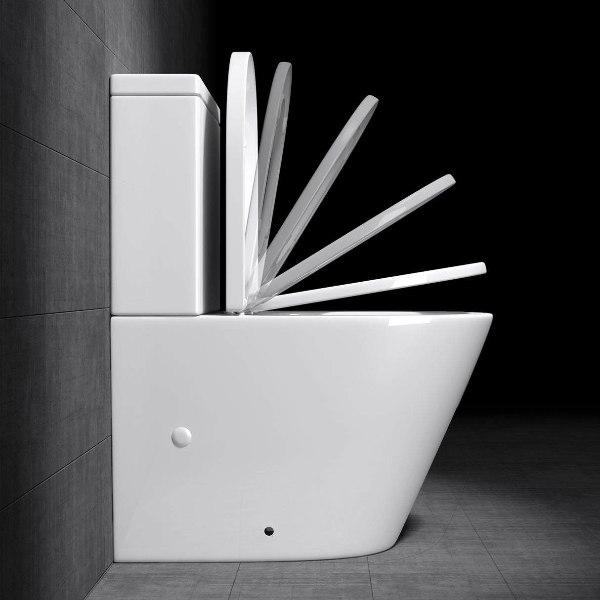 glasvilla Sanitari Bagno a Terra in Ceramica WC Bagno senza Brida Montaggio a Terra