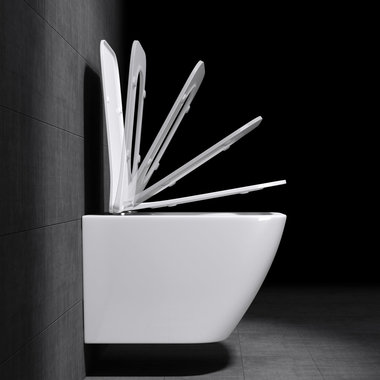 glasvilla Sanitari Bagno Sospeso in Ceramica Sanitari Bagno con Soft Close WC Sospeso Montaggio a Parete