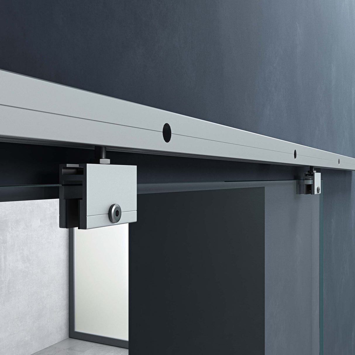 glasvilla Porta Scorrevole in Vetro 8mm, Porta Scorrevole in Vetro di Sicurezza ESG con Maniglia per Bagno Cucina Studio Ufficio, Altezza 2050 mm, Amalfi