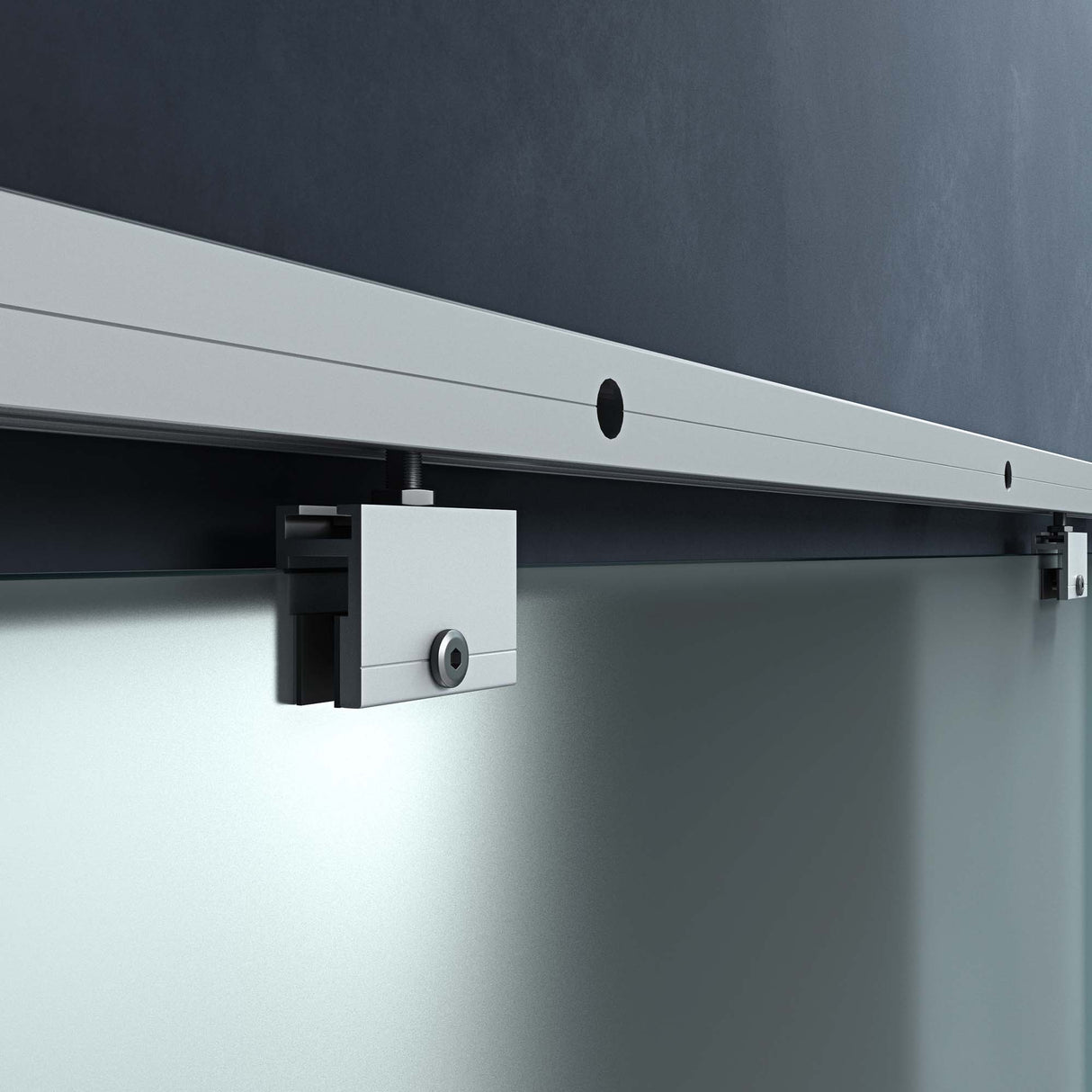 glasvilla Porta Scorrevole in Vetro 8mm, Porta Scorrevole in Vetro di Sicurezza ESG con Maniglia per Bagno Cucina Studio Ufficio, Altezza 2050 mm, Amalfi