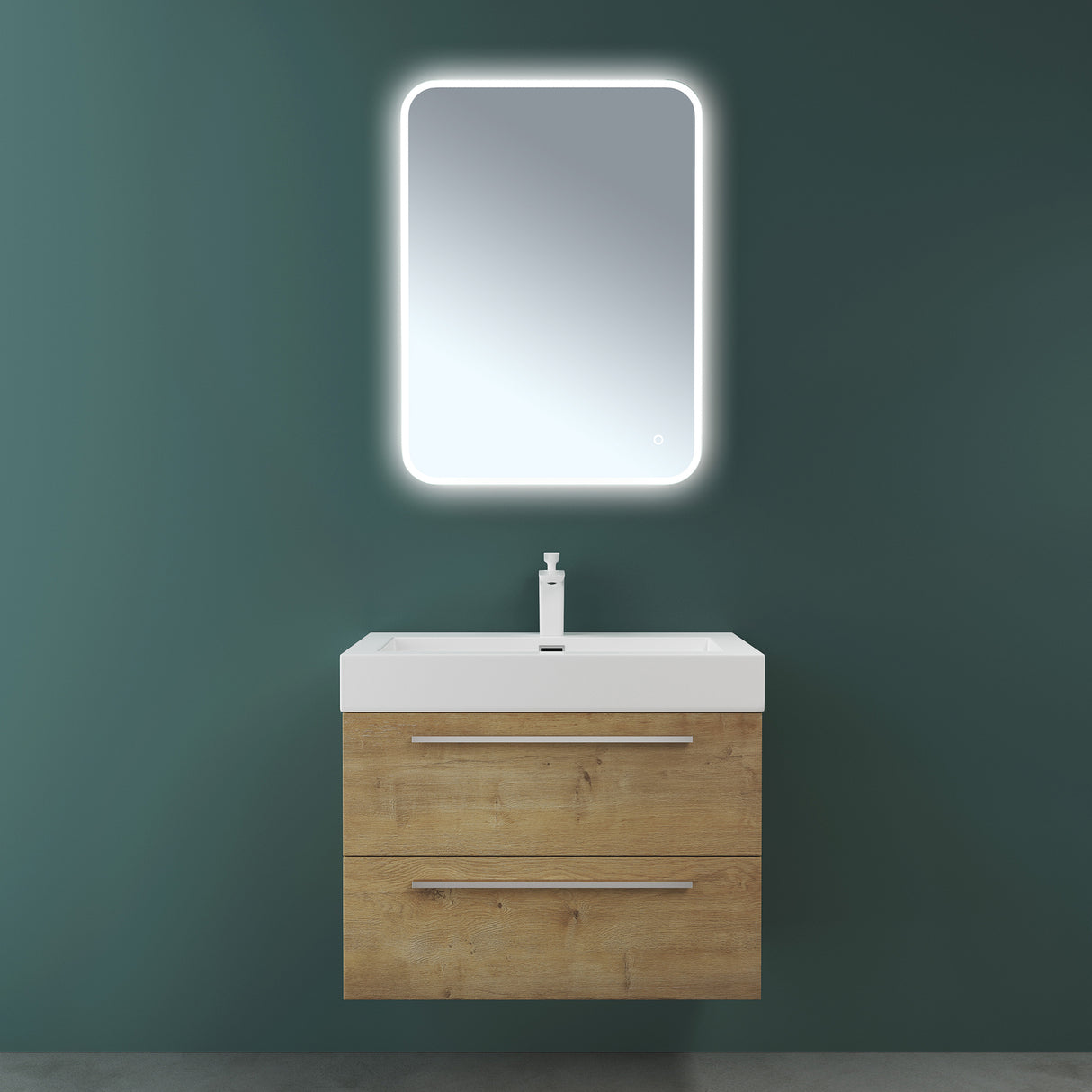 Ensemble de meubles de salle de bain Glasvilla comprenant un meuble-lavabo avec meuble bas et vasque en fonte minérale Quadratto