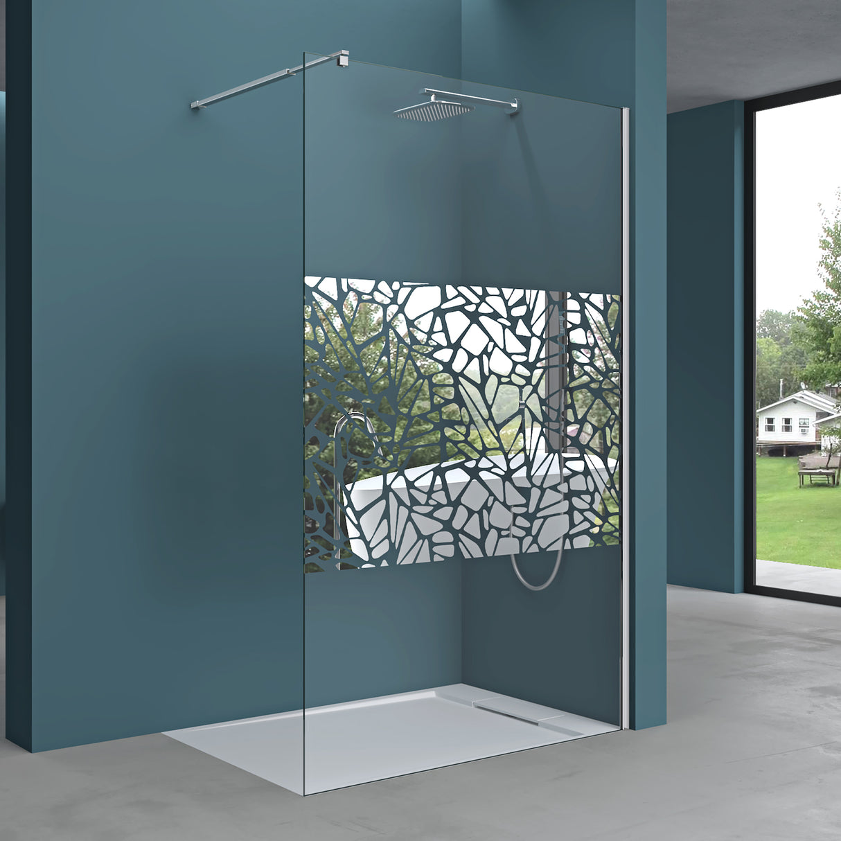 Paroi de douche Glasvilla pour douche à l'italienne, verre de sécurité trempé 10 mm, verre NANO, BRAM1&3 Bremen2DM