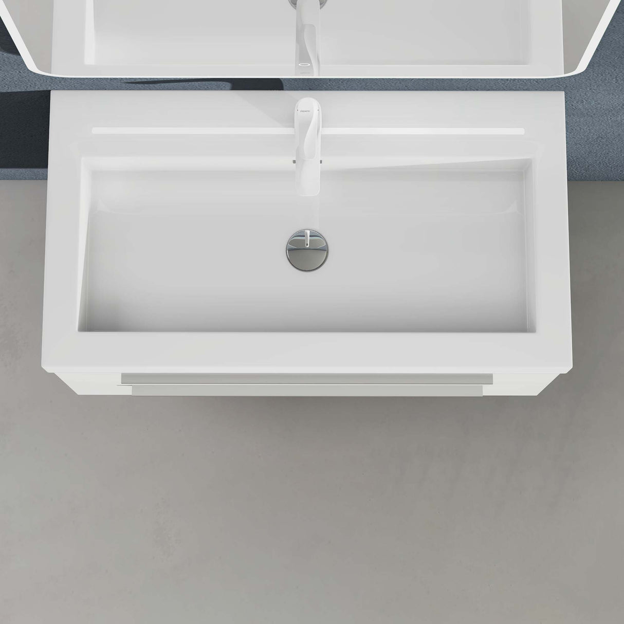 Ensemble de meubles de salle de bain Glasvilla comprenant un meuble-lavabo avec meuble bas et vasque en fonte minérale Quadratto