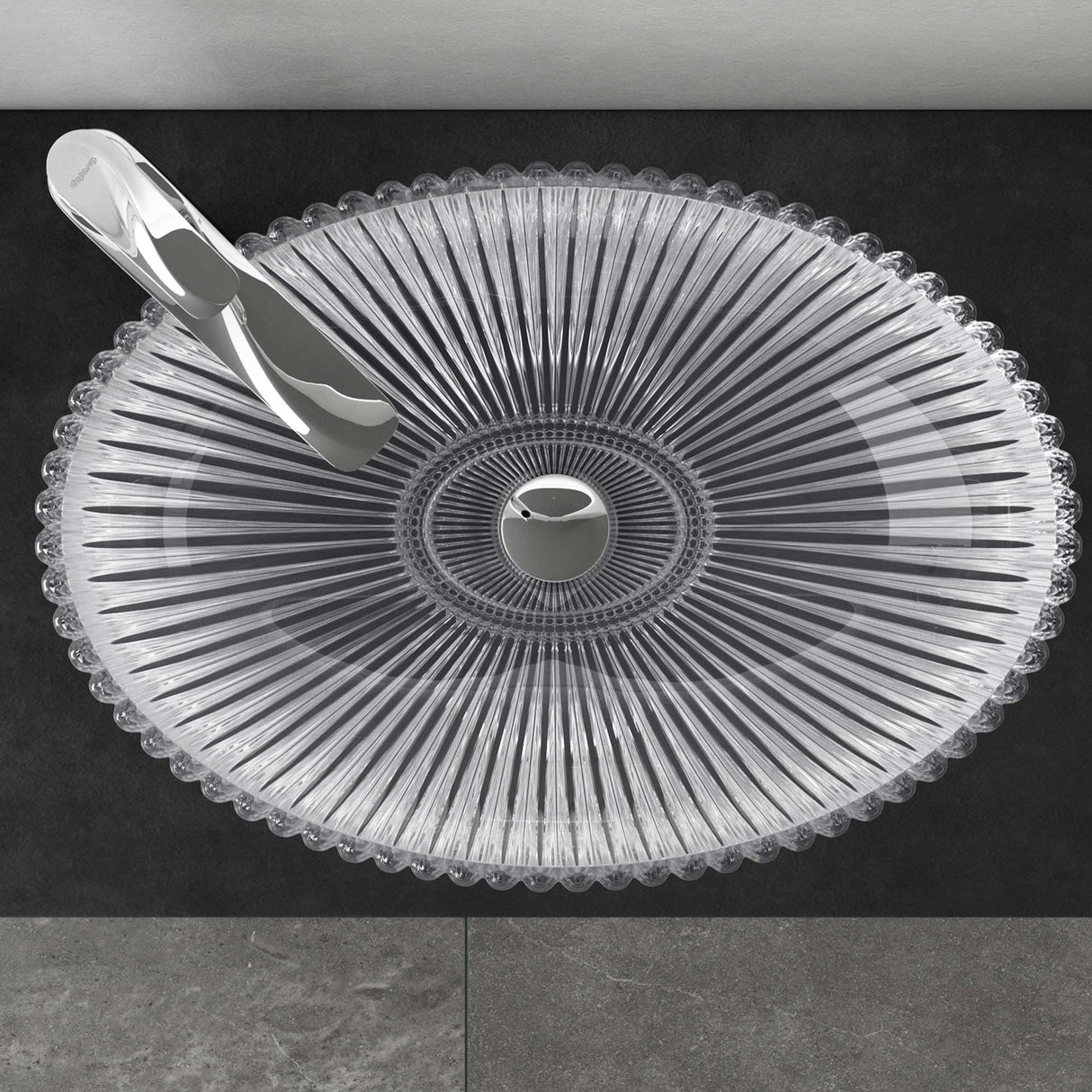 lavabo Glasvilla en verre, vasque à poser, lavabo ovale