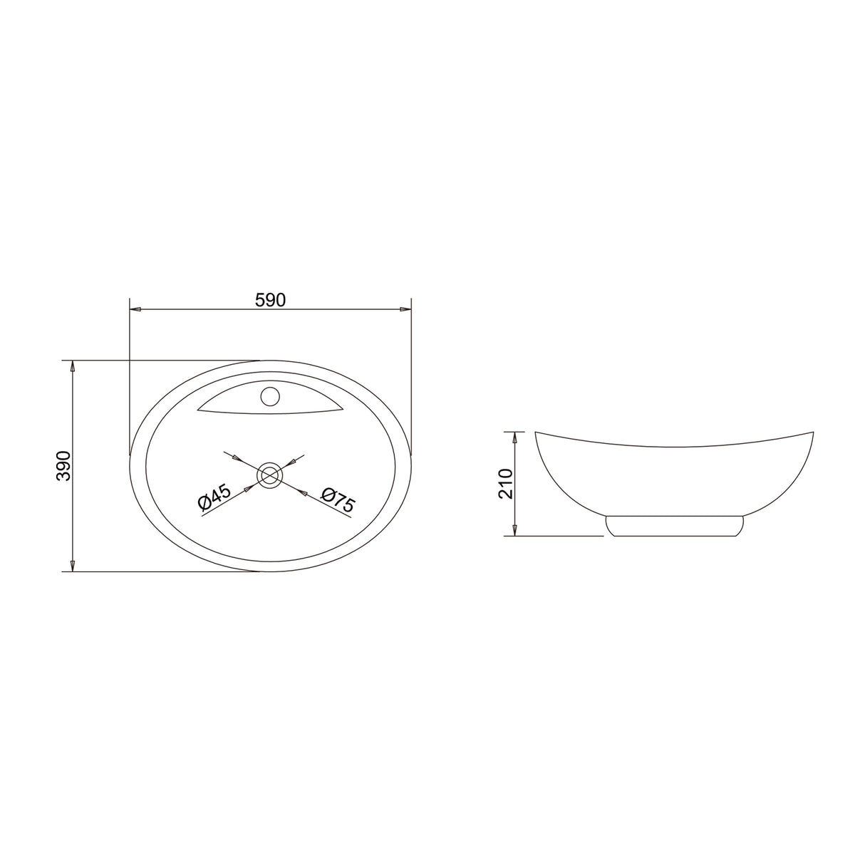 glasvilla Lavabo de encimera, blanco Bruselas302 de cerámica, con recubrimiento Nano