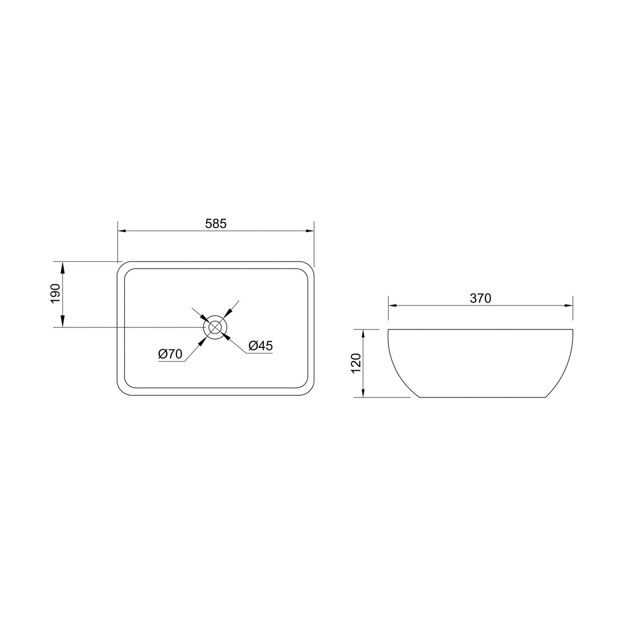 glasvilla Lavabo de encimera, blanco Bruselas159 de cerámica, con recubrimiento nano