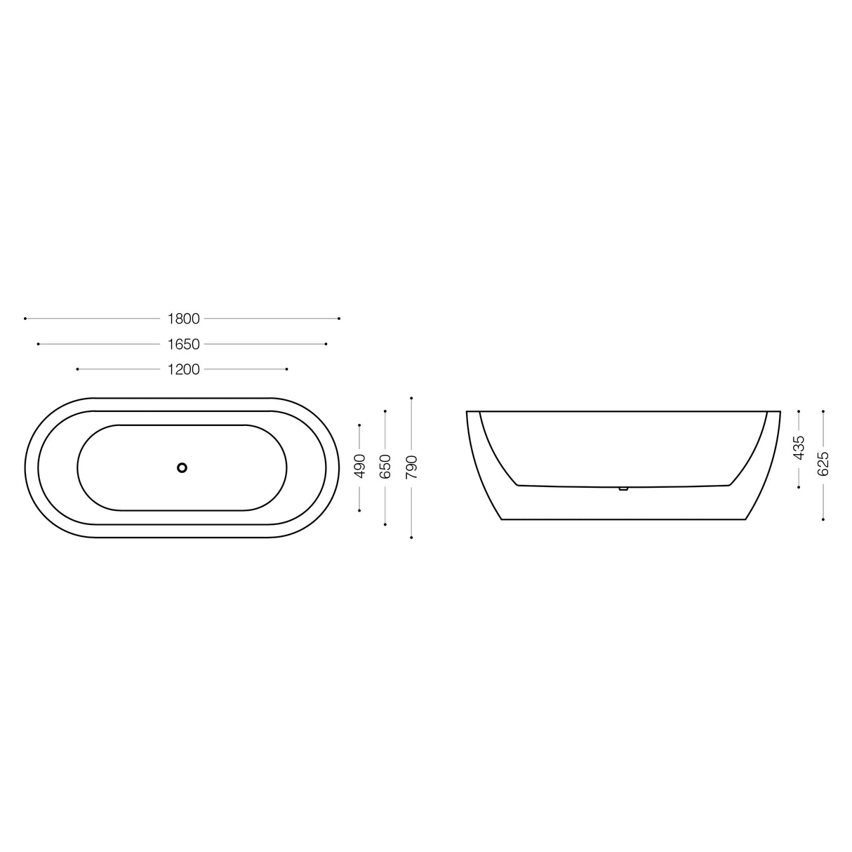 glasvilla Bañera Independiente Acrílico Ovalada Bañera de Acrílico de Pie incl. Kit de Drenaje Pop Up Blanco