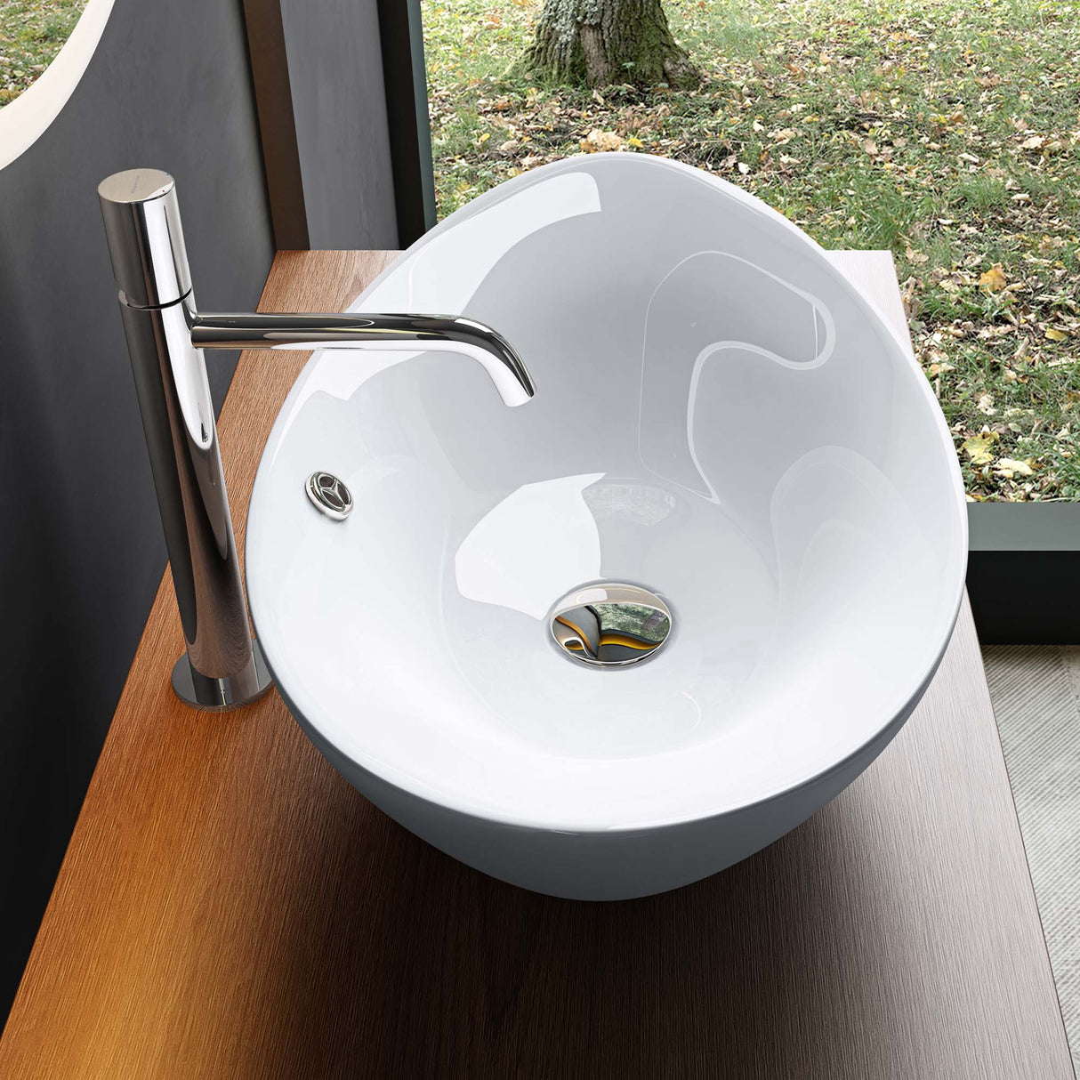 glasvilla Lavabo da Appoggio 59x38cm in Ceramica Lavandino Bagno Ovale Nano Rivestimenti Inclusi Brüssel818