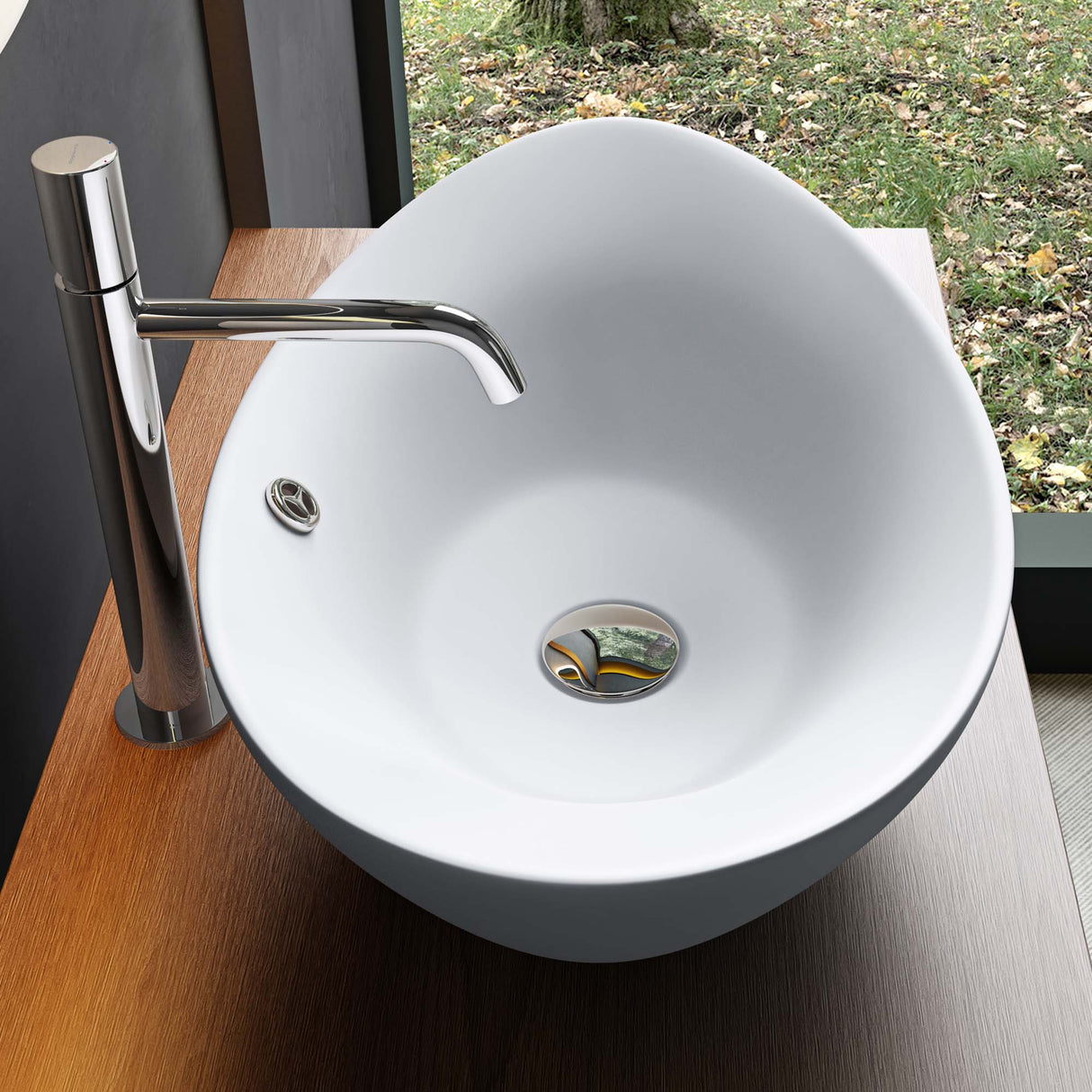 glasvilla Lavabo da Appoggio 59x38cm in Ceramica Lavandino Bagno Ovale Nano Rivestimenti Inclusi Brüssel818
