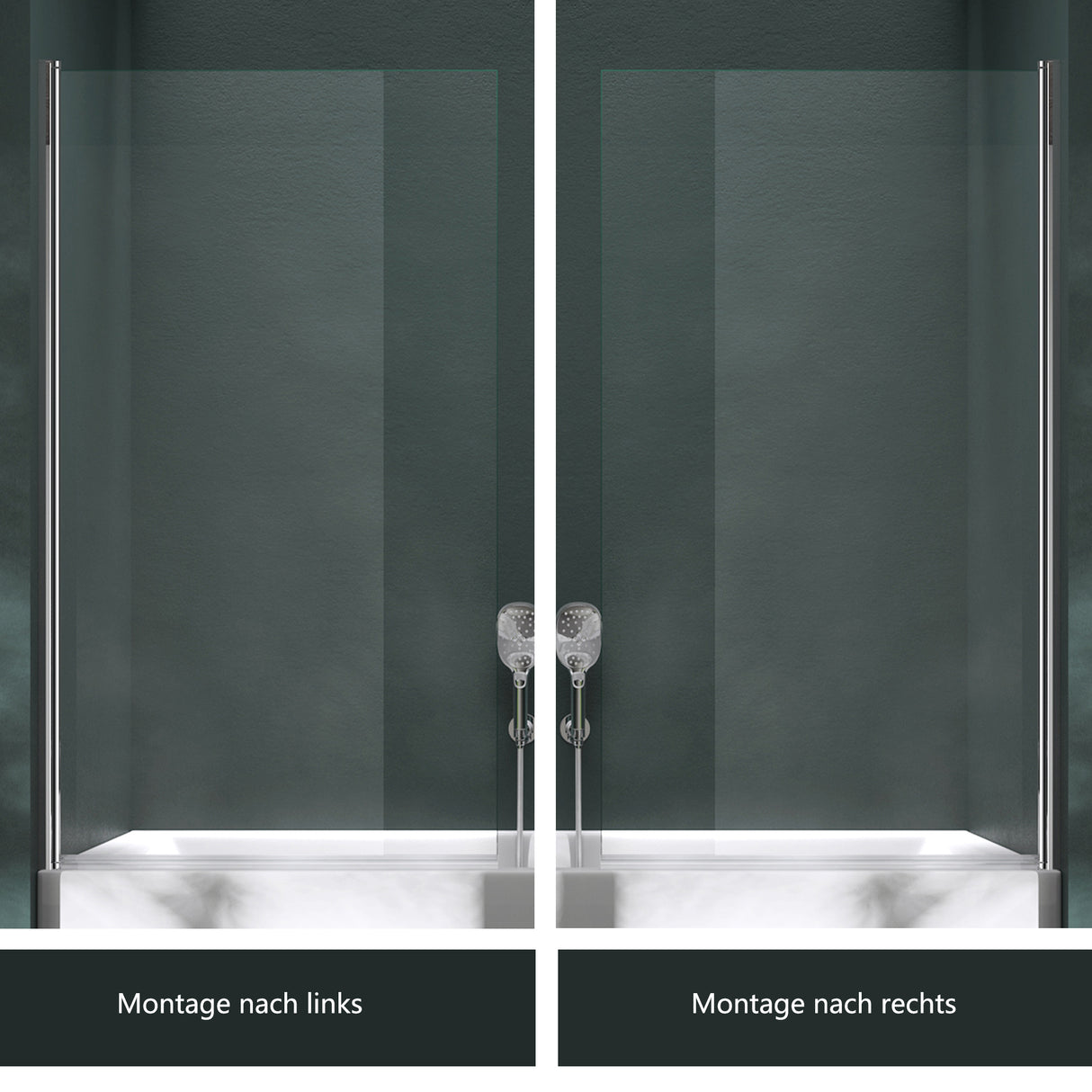 glasvilla Duschwand para bañera Bañerawand vidrio de seguridad con sellado NANO mampara de bañera accesorio de bañera 80x140cm Cortona201