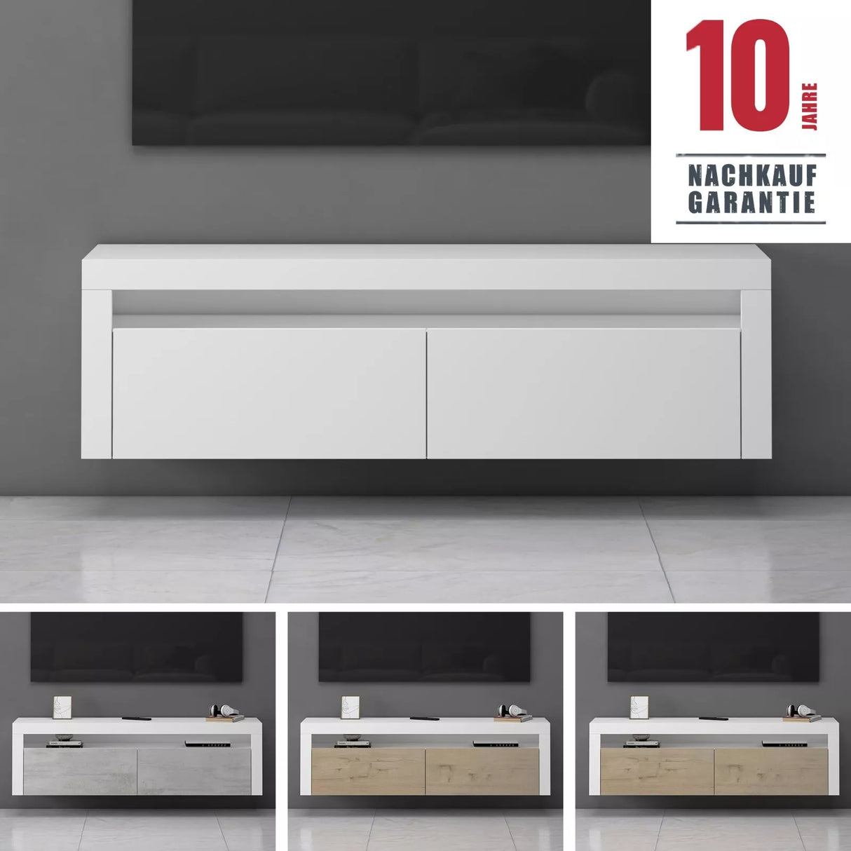 glasvilla Mobile TV per Televisore 160x40x46cm Armadietto per TV con 2 Ante Armadietto Basso Soft-close per Soggiorno, Sala da Pranzo, Camera da Letto Fernsehschrank01