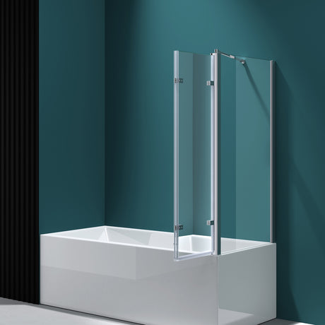 Parete doccia Glasvilla per vasca da bagno, parete per vasca da bagno, parete pieghevole per vasca da bagno, vetro di sicurezza da 6 mm con guarnizione NANO, supporto per vasca da bagno, divisorio per vasca da bagno Cortona116