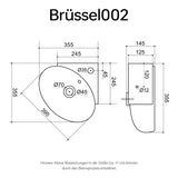 Lavabo à poser Glasvilla, lavabo mural, petit lavabo en céramique blanche avec nano-revêtement pour salle de bain et toilettes invités, Bruxelles002