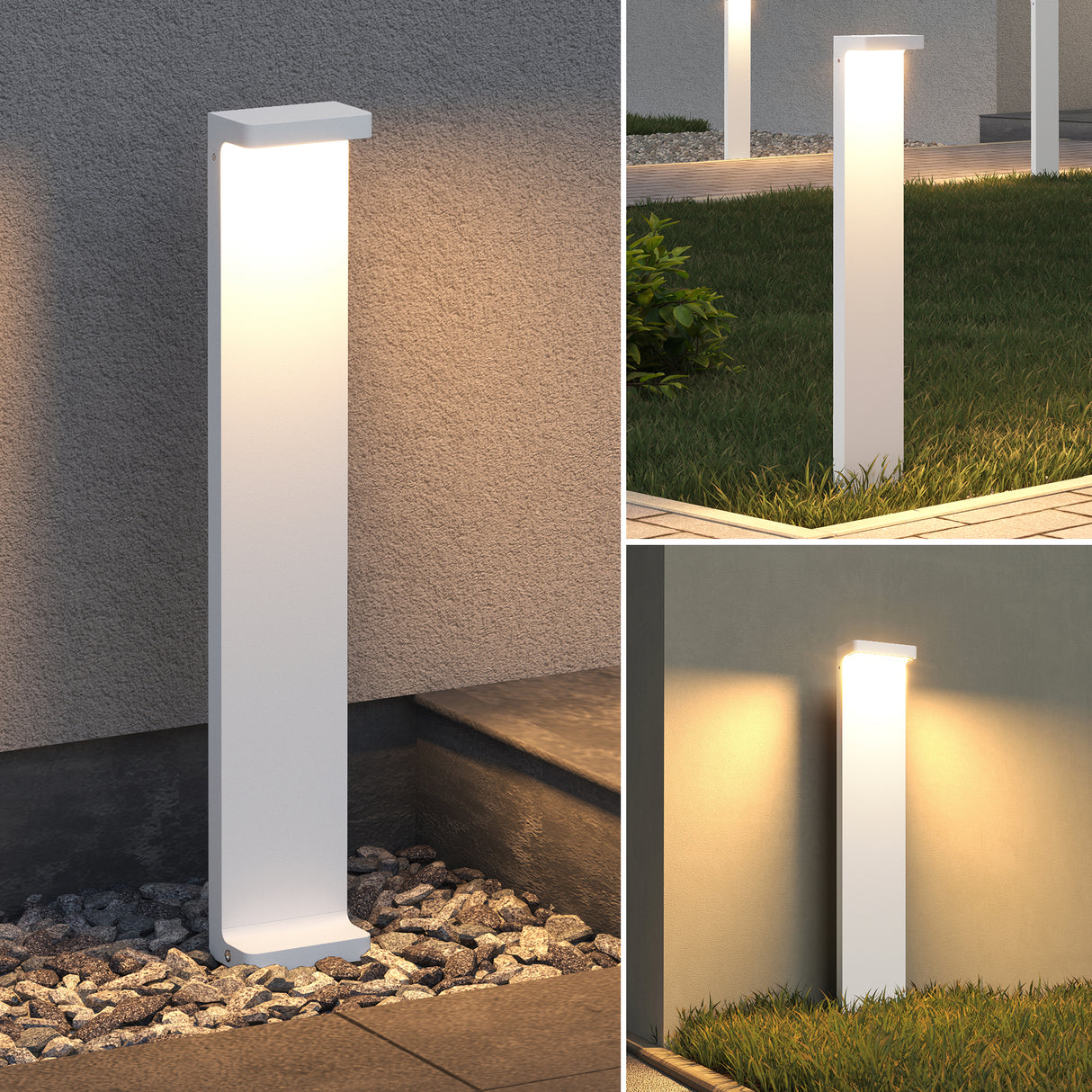 glasvilla luce da esterno 10x6x60cm IP65 luce da percorso esterna | Lampada da terra per giardino, lampada da giardino 3000K | Lampada da terra per esterni 6W LumaTorch 