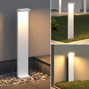 glasvilla Außenleuchte 10x6x60cm IP65 Wegeleuchte Außen | Pollerleuchte für Garten, 3000K Stehlampe Gartenlampe | Außenlampe Standleuchte 6W LumaTorch