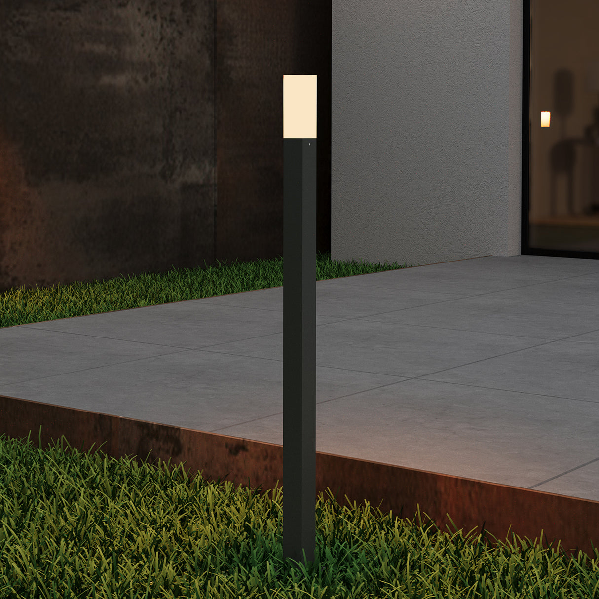 glasvilla Außenleuchte IP65 Wegeleuchte Außen | Pollerleuchte für Garten, 3000K Stehlampe Gartenlampe | Außenlampe Standleuchte 3W Deus Lumina