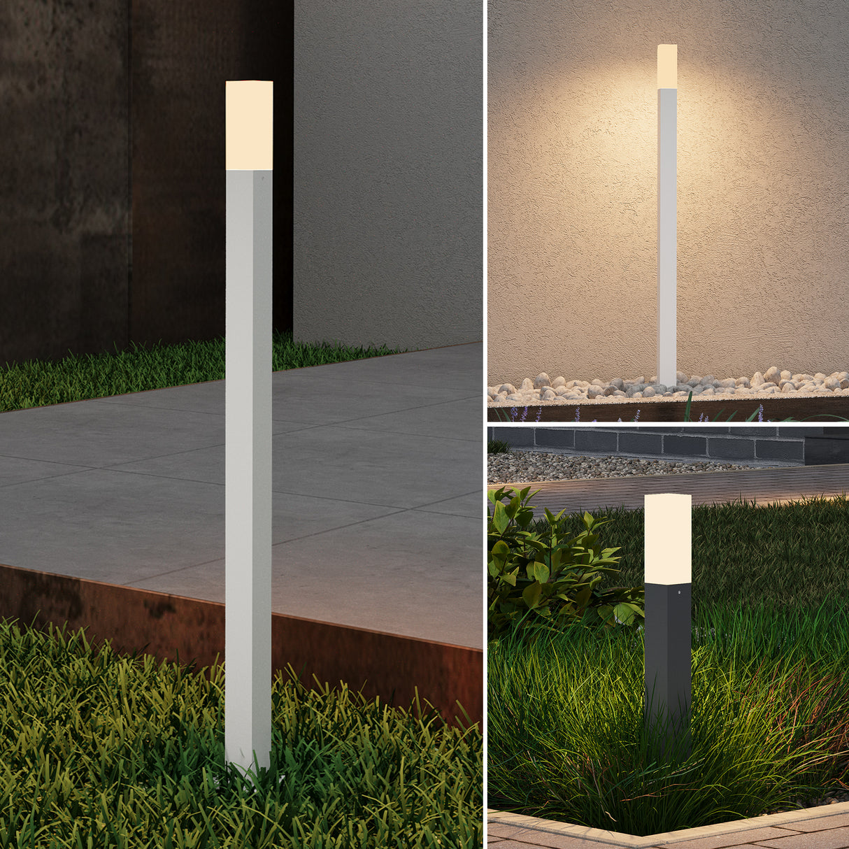 glasvilla Außenleuchte IP65 Wegeleuchte Außen | Pollerleuchte für Garten, 3000K Stehlampe Gartenlampe | Außenlampe Standleuchte 3W Deus Lumina