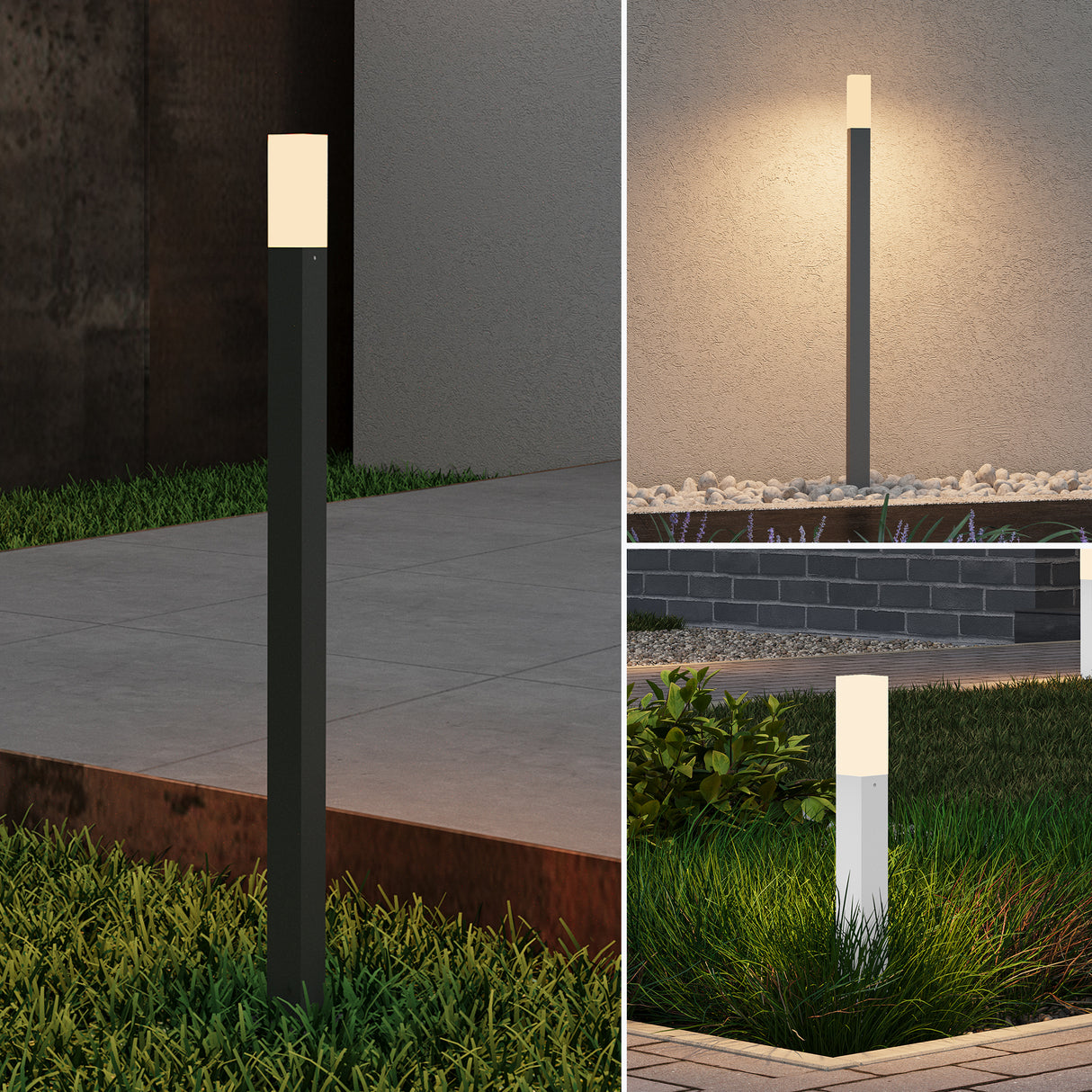 glasvilla Außenleuchte IP65 Wegeleuchte Außen | Pollerleuchte für Garten, 3000K Stehlampe Gartenlampe | Außenlampe Standleuchte 3W Deus Lumina