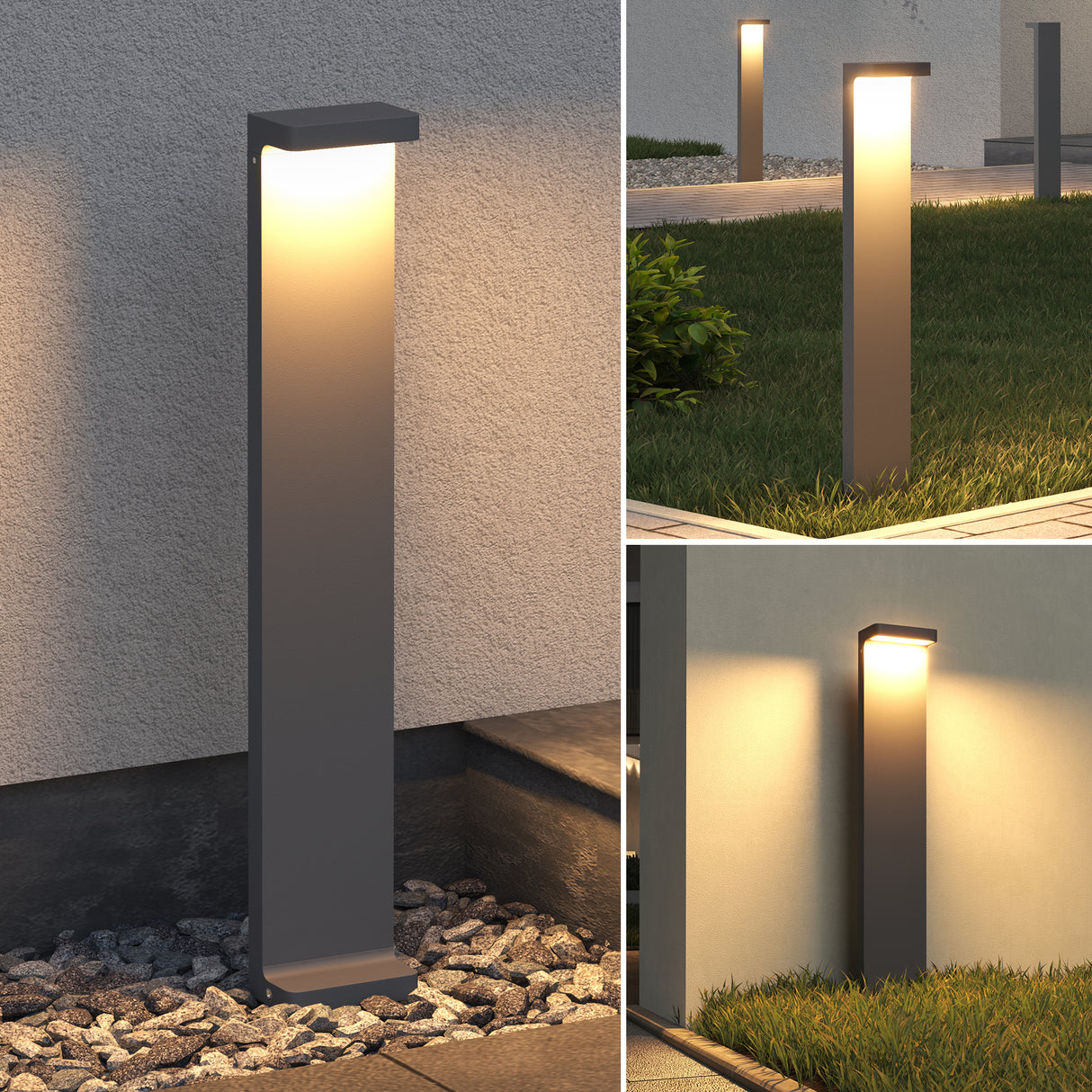 glasvilla luce da esterno 10x6x60cm IP65 luce da percorso esterna | Lampada da terra per giardino, lampada da giardino 3000K | Lampada da terra per esterni 6W LumaTorch 