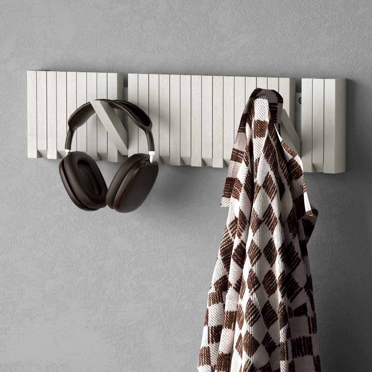 glasvilla Appendiabiti da Parete in Legno, Attaccapanni da Muro Moderno per Camera da Letto, Ingresso, Studio con Gancio Pieghevole e Salvaspazio, Twigro-01