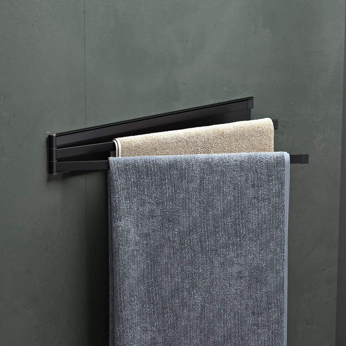 glasvilla Porta Asciugamani da Parete Portasciugamani con 3 Bracci Girevole a 180° Porta Asciugamani Adesivo da Parete per Bagno e Cucina Folda-02