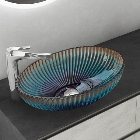 Lavabo de Vidrio Glasvilla Minerva Lavabo Sobre Encimera Ovalado