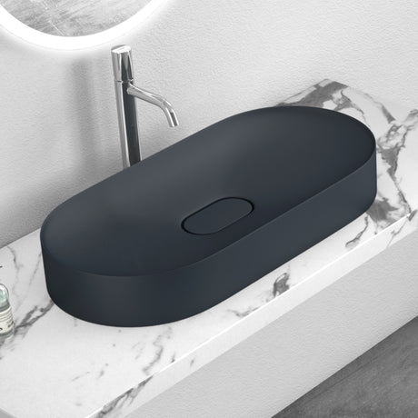 Lavandino da appoggio Glasvilla, lavabo da appoggio in ghisa minerale con rivestimento nano Colossum826