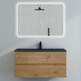 glasvilla Mobile Bagno Sospeso con Lavabo da Marmo Fuso  Antracite Mobile da Bagno con 2 Cassetti a Chiusura Soft-close Aqualis