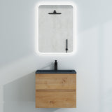 glasvilla Mobile Bagno Sospeso con Lavabo da Marmo Fuso  Antracite Mobile da Bagno con 2 Cassetti a Chiusura Soft-close Aqualis
