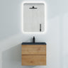 glasvilla Mobile Bagno Sospeso con Lavabo da Marmo Fuso  Antracite Mobile da Bagno con 2 Cassetti a Chiusura Soft-close Aqualis