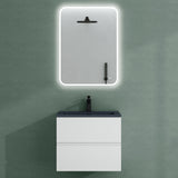 glasvilla Mobile Bagno Sospeso con Lavabo da Marmo Fuso  Antracite Mobile da Bagno con 2 Cassetti a Chiusura Soft-close Aqualis