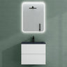 glasvilla Mobile Bagno Sospeso con Lavabo da Marmo Fuso  Antracite Mobile da Bagno con 2 Cassetti a Chiusura Soft-close Aqualis