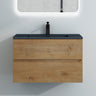 glasvilla Mobile Bagno Sospeso con Lavabo da Marmo Fuso  Antracite Mobile da Bagno con 2 Cassetti a Chiusura Soft-close Aqualis