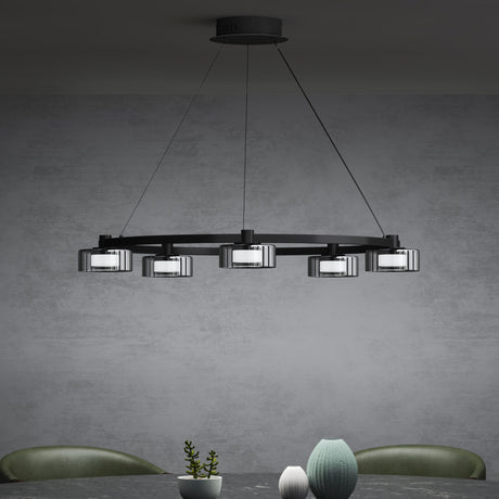 glasvilla Pendelleuchte LED Hängelampe 3000K/4000K/6000K Verstellbares Kabel Schwarz Hängeleuchte für Esszimmer Wohnzimmer Schlafzimmer