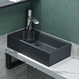 glasvilla Waschbecken Gäste WC Aufsatzwaschbecken mit Hahnloch 46x26x11cm Mineralguss Eckig Klein Waschschale Waschplatz Colossum101