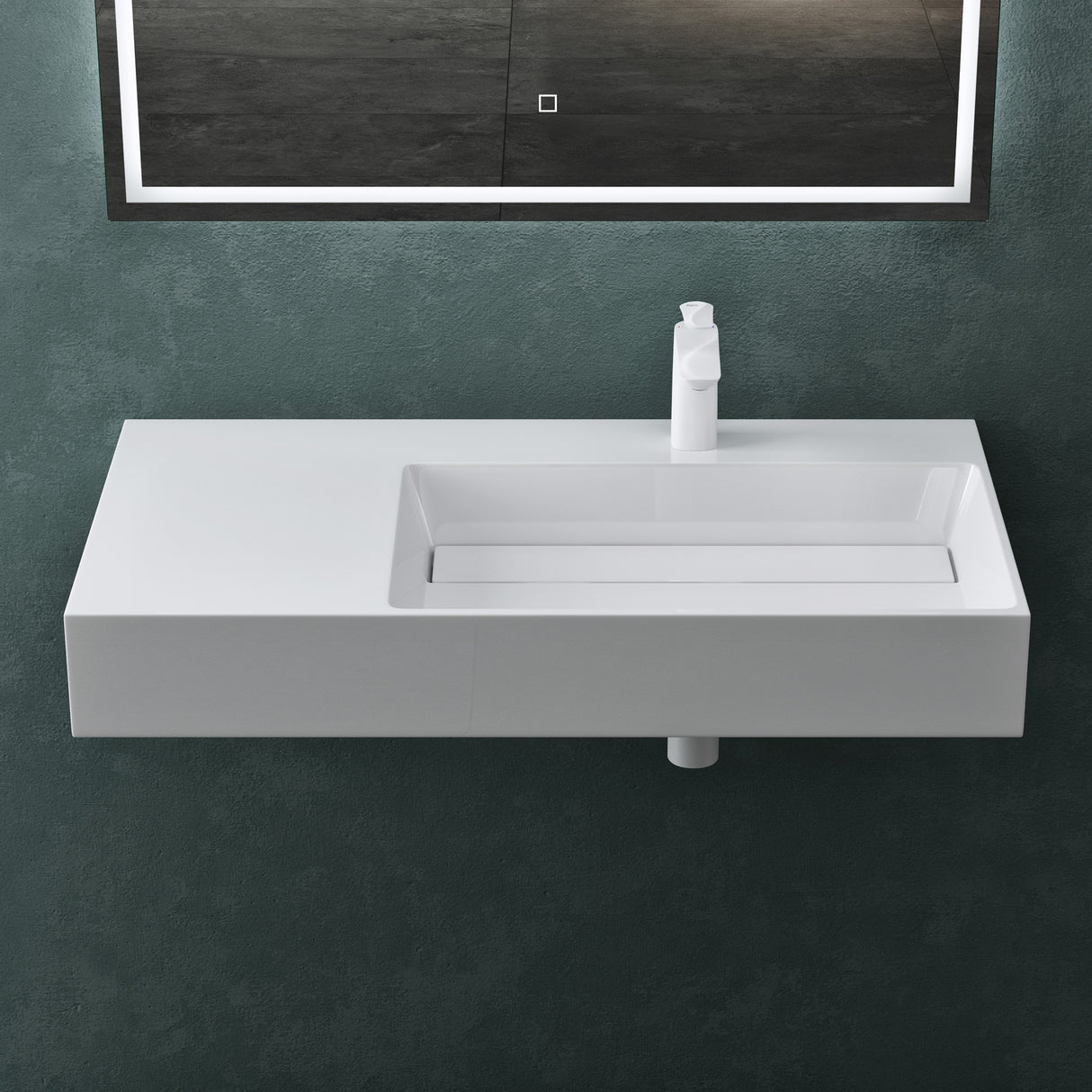 glasvilla Lavabo da Appoggio Lavandino Bagno Sospeso da Marmo Fuso Col12