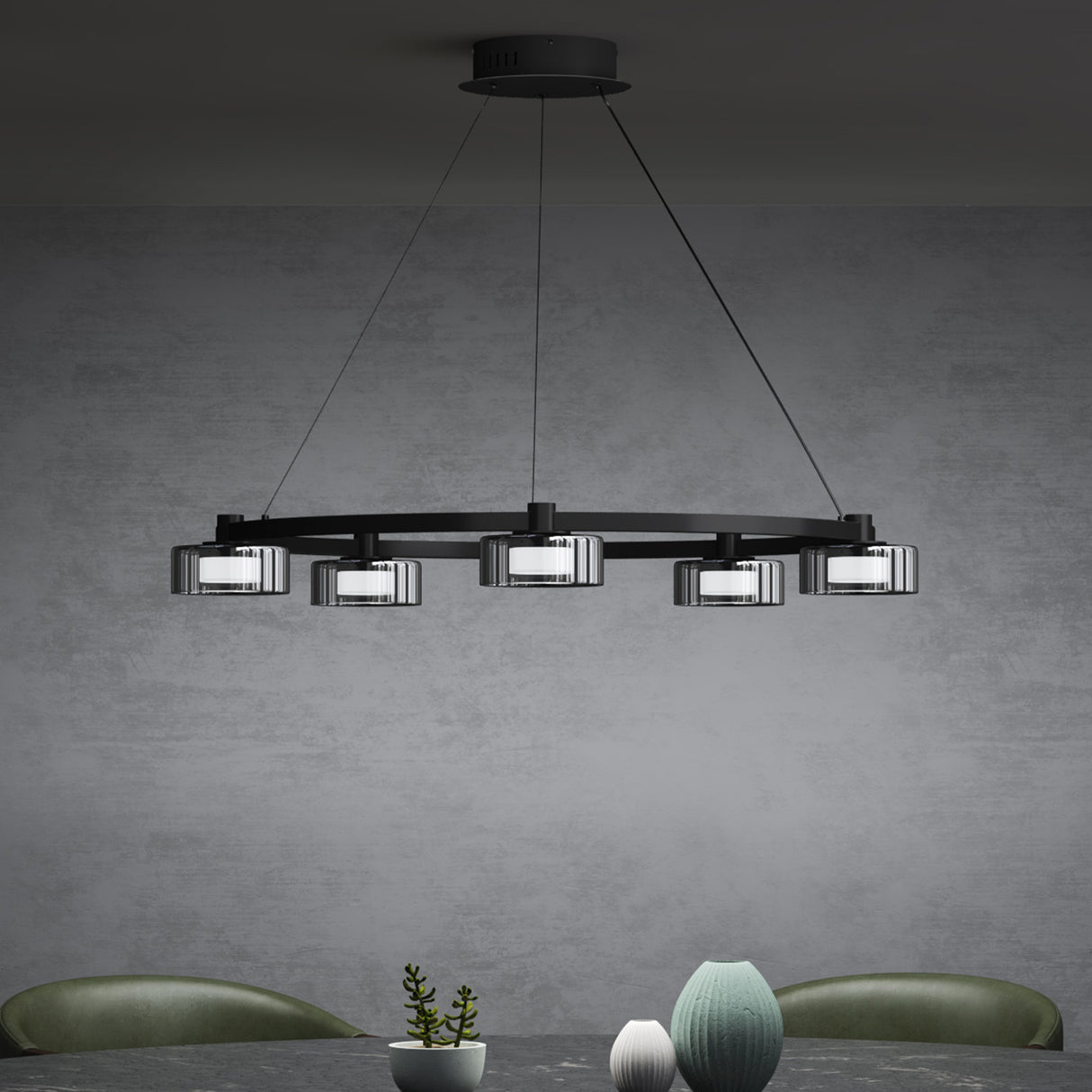 glasvilla Pendelleuchte LED Hängelampe Verstellbares Kabel Hängeleuchte für Esszimmer Wohnzimmer Schlafzimmer