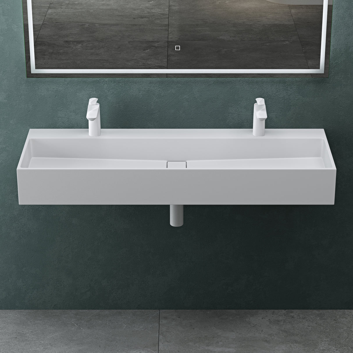 glasvilla Lavabo da Appoggio da Marmo Fuso Lavabo Bagno Sospeso Lavandino Bagno con Foro per la Rubinetteria Col6028