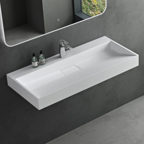 Lavabo Glasvilla Col19 Mineralguss moderno con válvula incluida