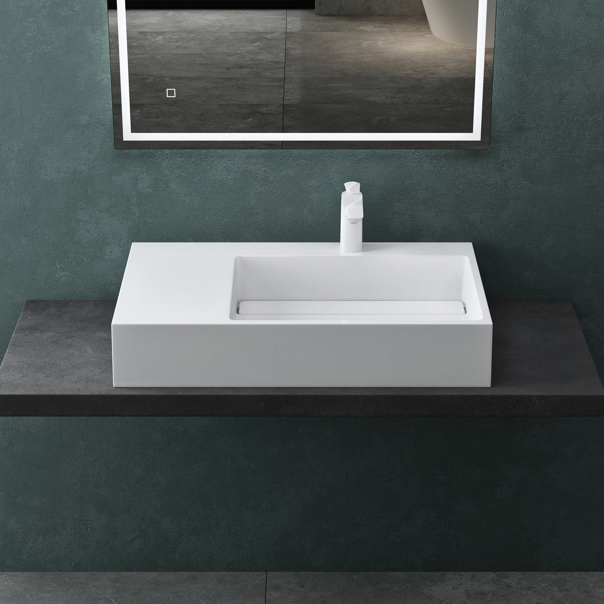 glasvilla Lavabo da Appoggio Lavandino Bagno Sospeso da Marmo Fuso Col12