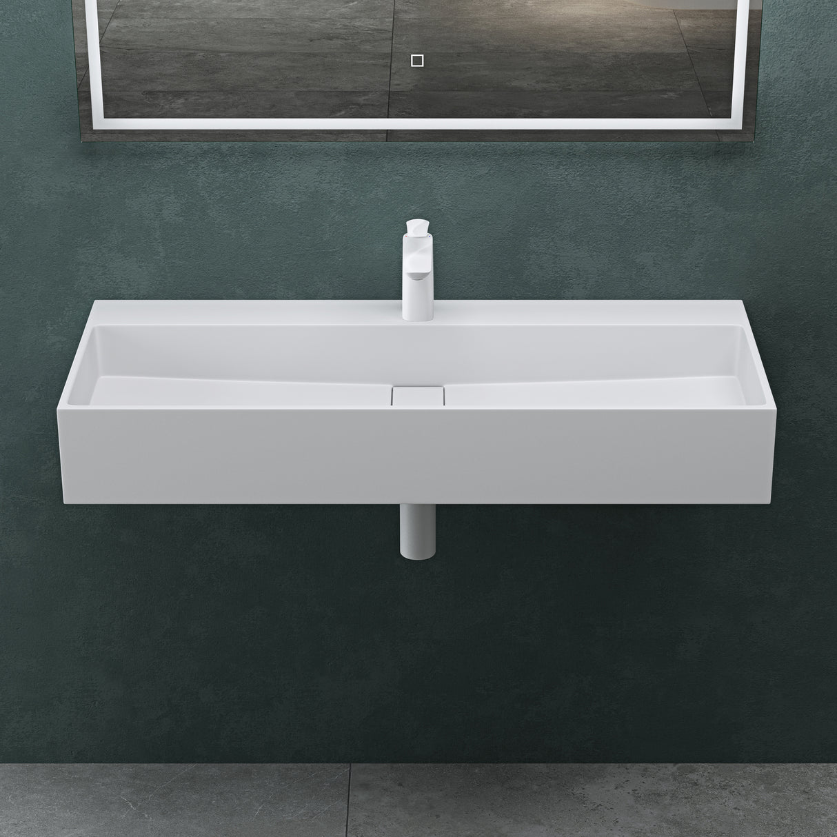 Lavabo Glasvilla Col6028 – Mineralguss con orificio para grifo, diseño y funcionalidad superior