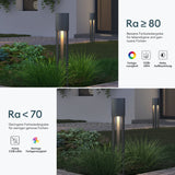 glasvilla Lampione da Giardino ⌀120xH700mm Luminoso da Giardino IP65 Lampada da Terra per Esterni 3000K Paletti Esterni 10W per Giardini, Parchi, Aree Residenziali e Ingressi NeoForge