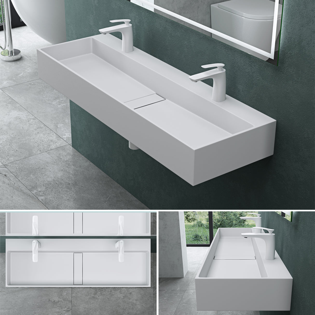 Lavabo Glasvilla Col6028 – Mineralguss con orificio para grifo, diseño y funcionalidad superior