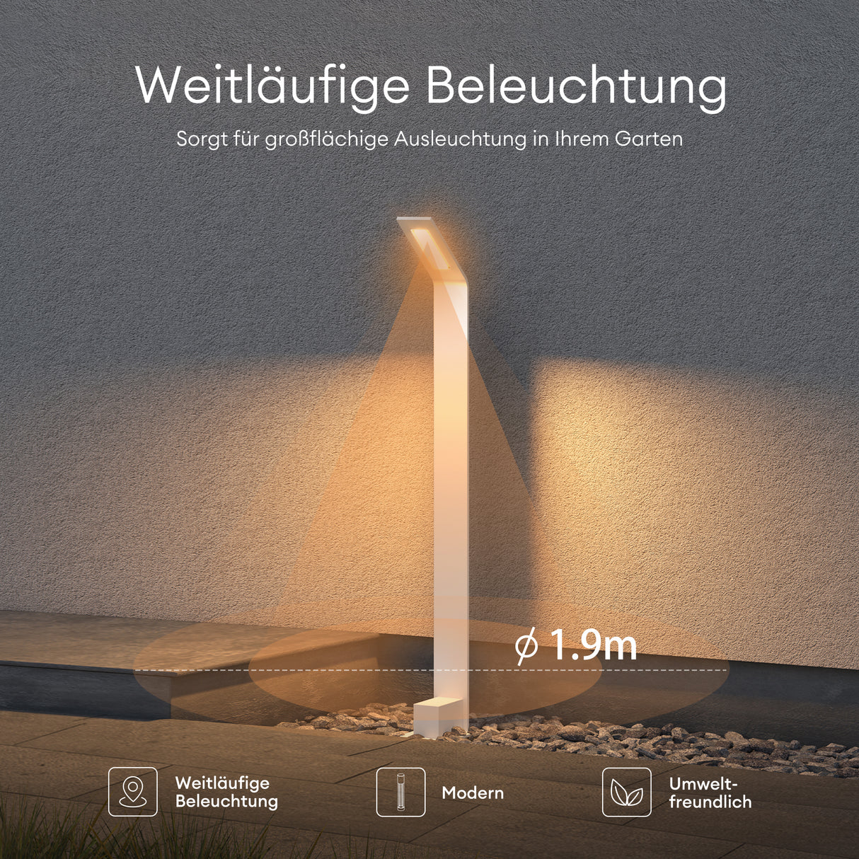 glasvilla luce da esterno IP65 luce da percorso esterna | Lampada da terra per giardino, lampada da giardino 3000K | Lampada da terra per esterni 6W Scout 