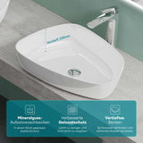 glasvilla Lavabo da Appoggio da Marmo Fuso 51.1x38.7x12cm Lavandino Bagno Rettangolare Col826