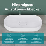 Lavandino da appoggio Glasvilla, lavabo da appoggio in ghisa minerale con rivestimento nano Colossum826