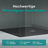 Glasvilla Design – Plato de ducha de mineralguss Geoma09, altura 3 cm, montaje a ras de suelo